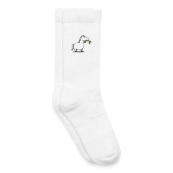 Cartoon horse with carrot - Kids Tennis Socks - white - Right