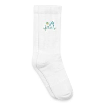 Tropische Palmen und Wellen - Kinder Tennissocken - Weiß - Rechts