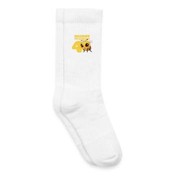 Biene - Hourra j’ai déjà 4 ans - Chaussettes de tennis bio enfant - blanc - Droite