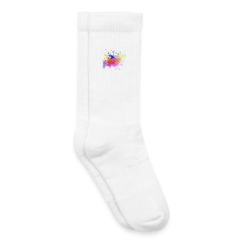 Farbige Farbspritzer Kunst Design - Kinder Tennissocken - Weiß - Rechts