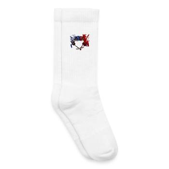 Eishockey Duell Blau Rot - Kids Tennis Socks - white - Right