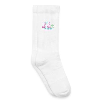 München Neon Skyline - Kinder Tennissocken - Weiß - Rechts