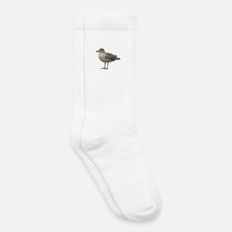 Seemöwe am Strand Illustration - Kinder Tennissocken - Weiß