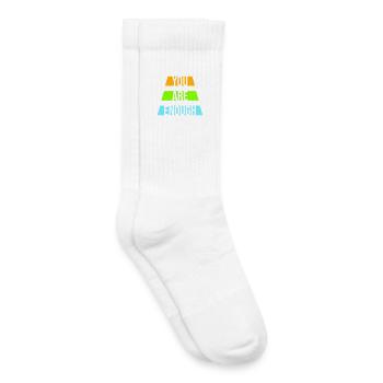 You Are Enough Self Love Motivational Quote - Kids Tennis Socks - white - Right