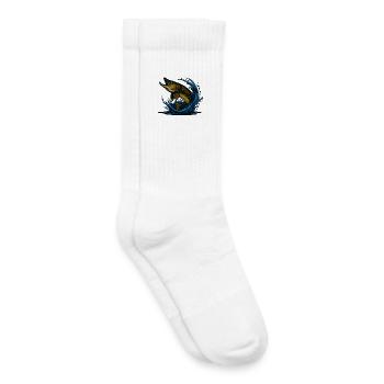 Brochet du Nord | Édition personnalisable - Chaussettes de tennis bio enfant - blanc - Droite