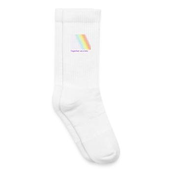 Pride / CSD / LGBTQ+ Design « ensemble nous brillons » - Chaussettes de tennis bio enfant - blanc - Droite