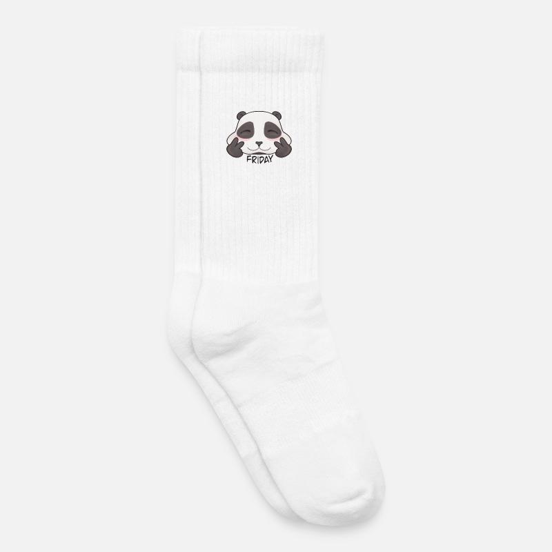 Süßer Freitag-Panda - Kinder Tennissocken - Weiß