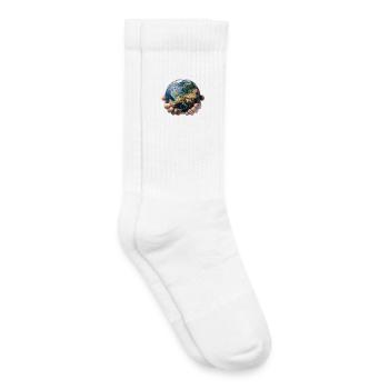La Terre entre les mains : Responsabilité mondiale - Chaussettes de tennis bio enfant - blanc - Droite