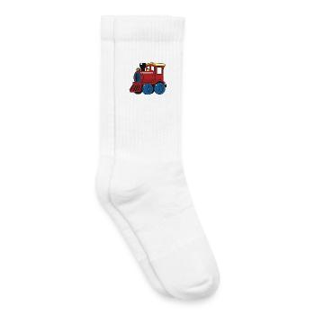 Süße Eisenbahn Lokomotive Dampflok für Kinder - Kinder Tennissocken - Weiß - Rechts