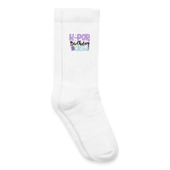 Équipe d’anniversaire K Pop - Chaussettes de tennis bio enfant - blanc - Droite