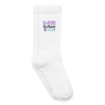 Équipe d’anniversaire K Pop - Chaussettes de tennis bio enfant - blanc - Droite