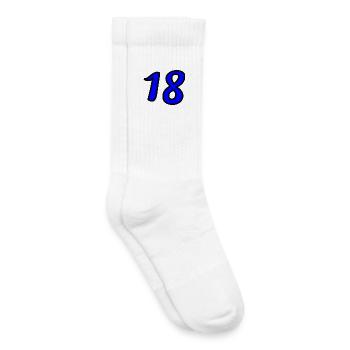 18. 18 JAHRE ALT. 18-JÄHRIGES JUBILÄUM. 18. GEBURTSTAG. - Kinder Tennissocken - Weiß - Rechts