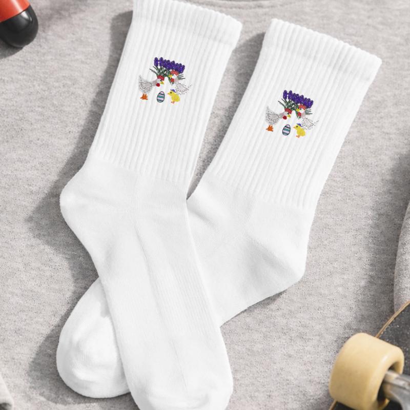 Spring Chickens with Easter Egg Chicken Chicks Kids Tennis Socks