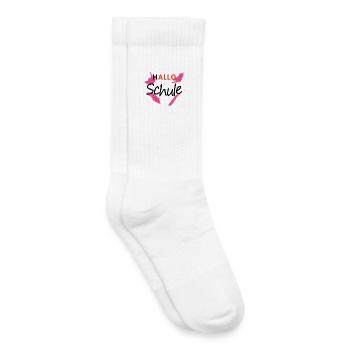 Hallo Schule  - Kinder Tennissocken - Weiß - Rechts