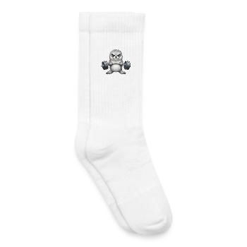 seal seal weightlifter fitness bodybuilder - Kids Tennis Socks - white - Right