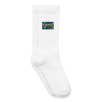Curaçao Willemstad Vintage Reisemarke - Kinder Tennissocken - Weiß - Rechts