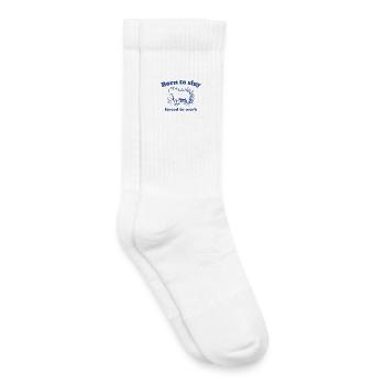 Capybara "Born to Slay Forced to Work" - blue - Kids Tennis Socks - white - Right