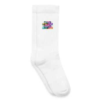 Coordinateur du Chaos : Diction Couleur Arc-en-ciel - Chaussettes de tennis bio enfant - blanc - Droite
