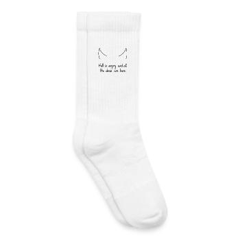 Hell Is Empty And All The Devils Are Here, Black - Kids Tennis Socks - white - Right