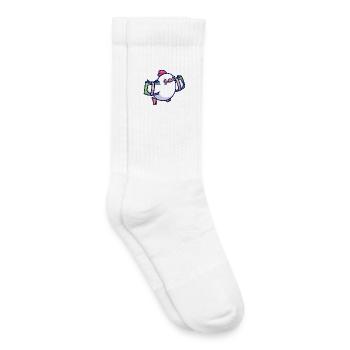 Cash Chick Mascot with Dollar Eyes - Kids Tennis Socks - white - Right
