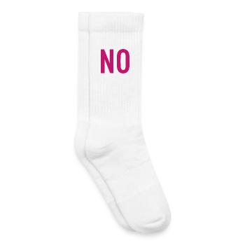 NO – Pink Typography Statement - Kids Tennis Socks - white - Right