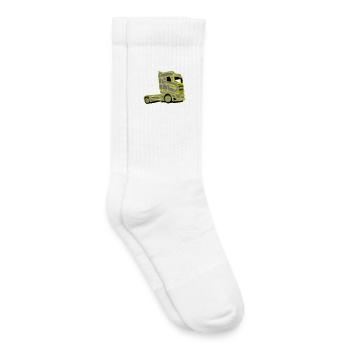 Camion V8 Super R1000 Vabis - Chaussettes de tennis bio enfant - blanc - Droite