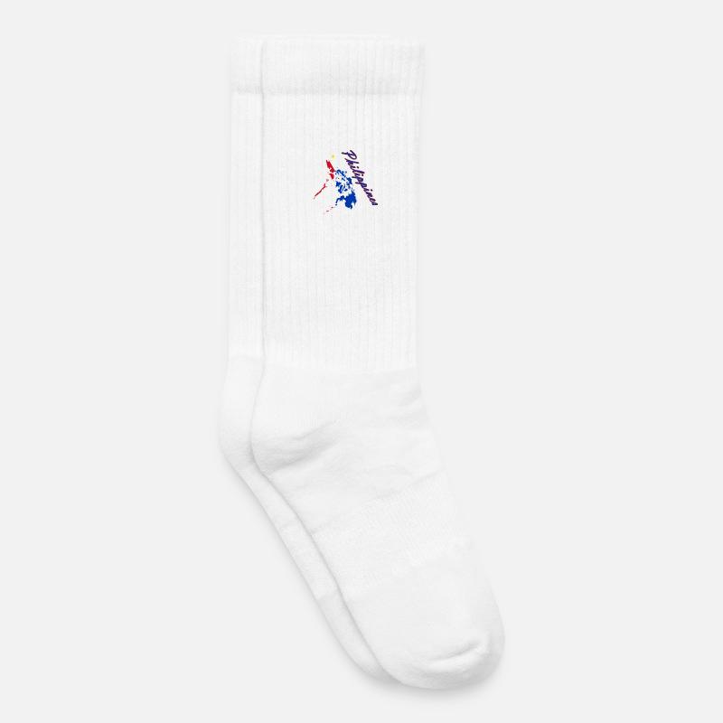 Script de la carte du drapeau philippin - Chaussettes de tennis bio enfant - blanc