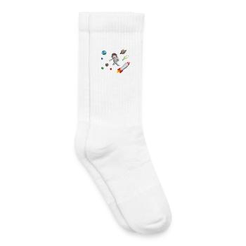 Space - Garçon astronaute - Chaussettes de tennis bio enfant - blanc - Droite