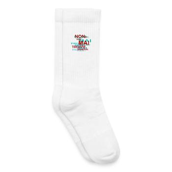 Zu viele Fragen - Kinder Tennissocken - Weiß - Rechts