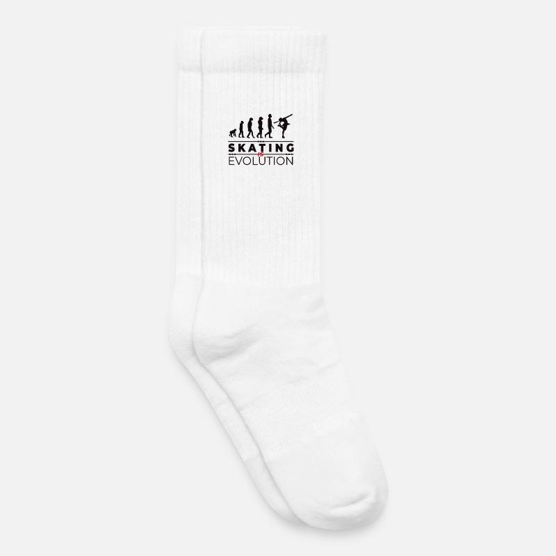 Skating is evolution - Message Humor Parodie - Kinder Tennissocken - Weiß