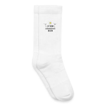 Aventure ou nouveau départ - Chaussettes de tennis bio enfant - blanc - Droite