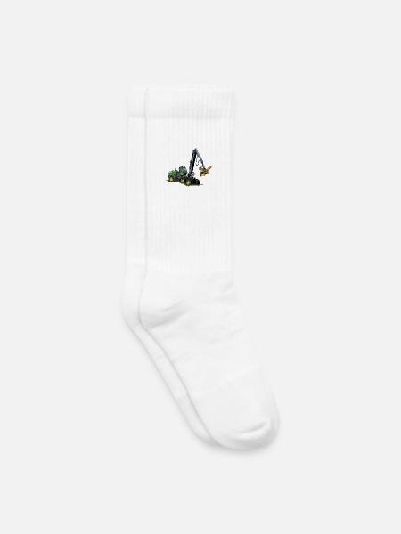 Harvester, Holzerntemaschine - Kinder Tennissocken - Weiß