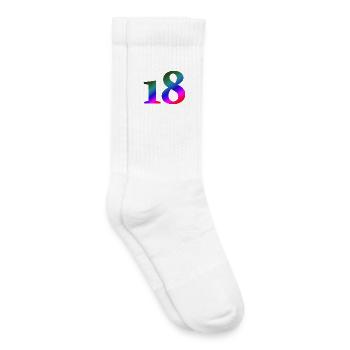 18, bunter farbverlauf, schenken - Kinder Tennissocken - Weiß - Rechts