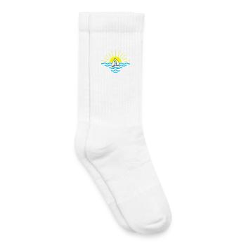 Sunset Sea Segelboot - Kinder Tennissocken - Weiß - Rechts