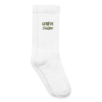 Genève Suisse Vintage Schriftzug - Kinder Tennissocken - Weiß - Rechts