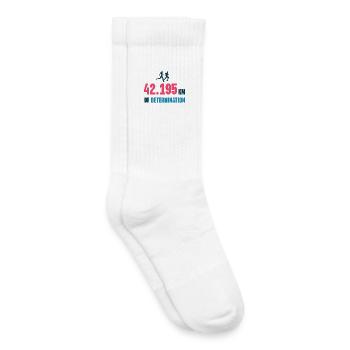 Marathon - 42 195 km de détermination - Chaussettes de tennis bio enfant - blanc - Droite