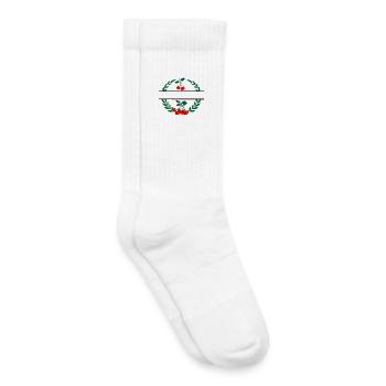 Cerises en couronne de laurier aux cerises rouges - Chaussettes de tennis bio enfant - blanc - Droite