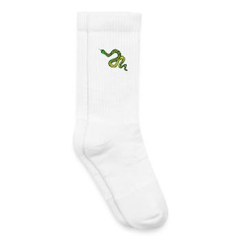 Grüne Gelbe Schlange Kunstwerk - Kinder Tennissocken - Weiß - Rechts