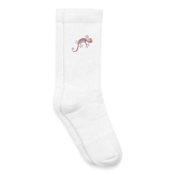 Rangei - Salamandre Rose Délicate - Chaussettes de tennis bio enfant - blanc - Droite