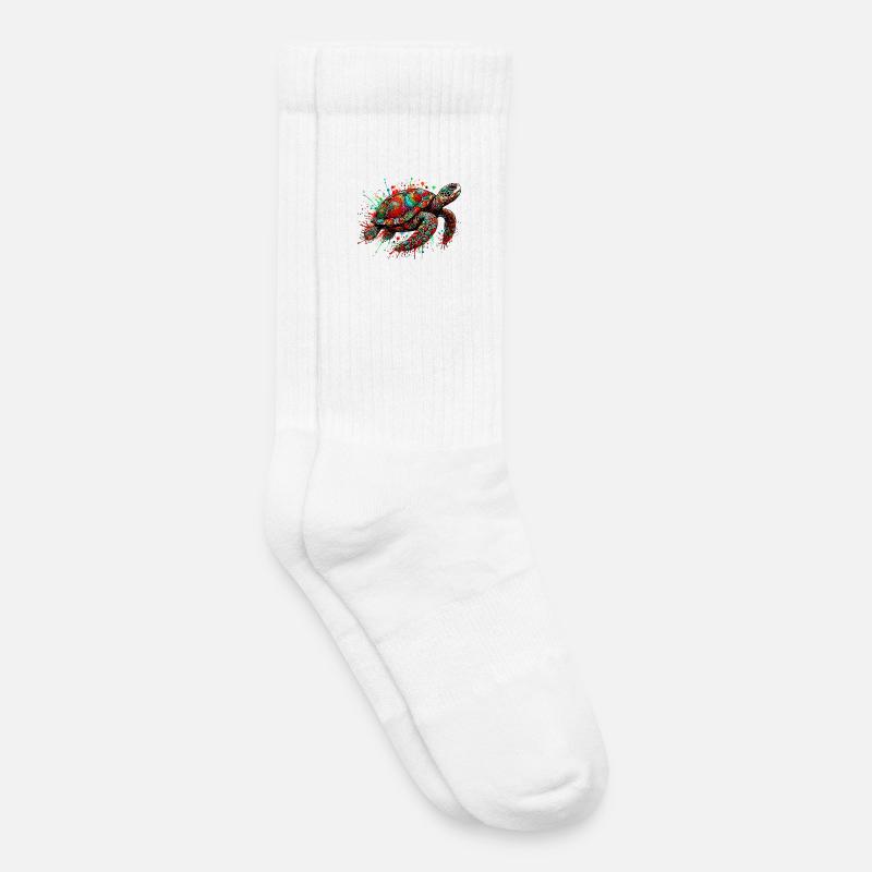 Schildkröte - Kinder Tennissocken - Weiß