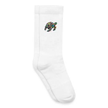 Tortue - Chaussettes de tennis bio enfant - blanc - Droite