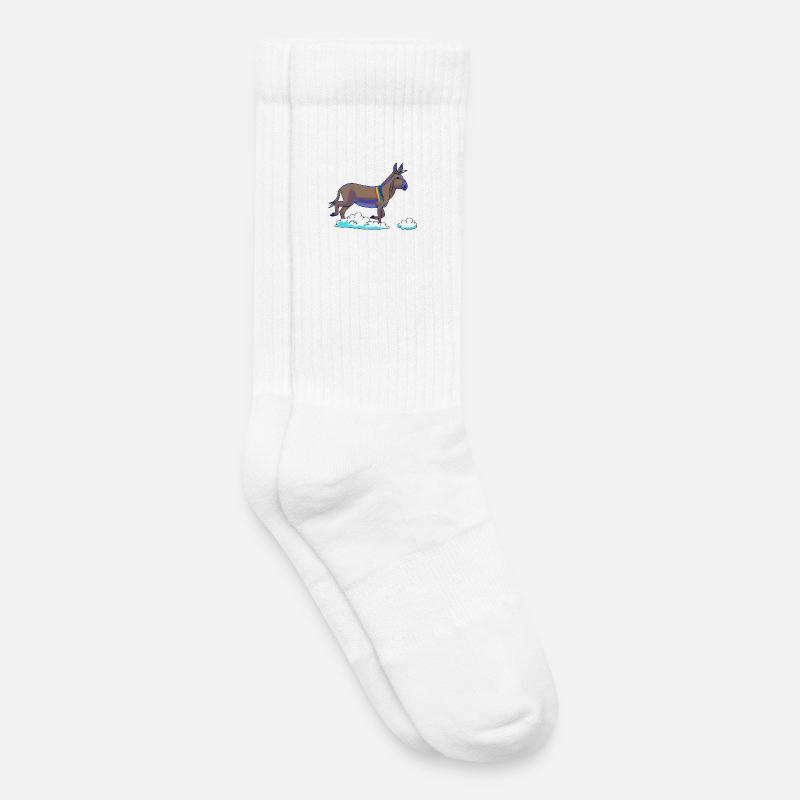 Regenbogen-Einhorn auf Wolken - Kinder Tennissocken - Weiß