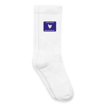 Je me couche avec les poules - Chaussettes de tennis bio enfant - blanc - Droite