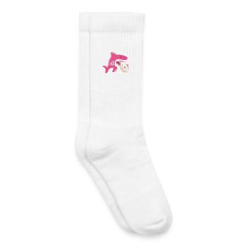 Donut und Hai - Kinder Tennissocken - Weiß - Rechts