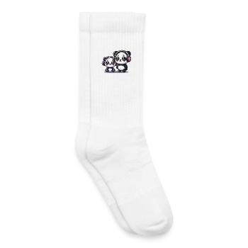 niedliches Panda Kopfhörer Motiv - Kinder Tennissocken - Weiß - Rechts