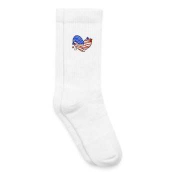 Amerikanische Flagge Herz 4. Juli - Kinder Tennissocken - Weiß - Rechts