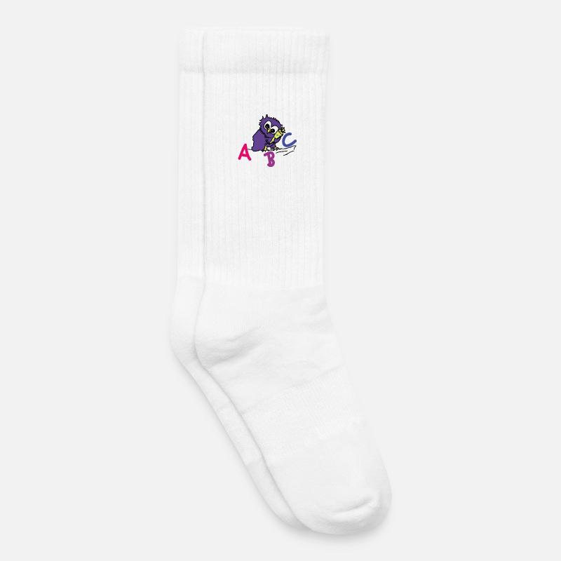 ABC Eule - Kinder Tennissocken - Weiß