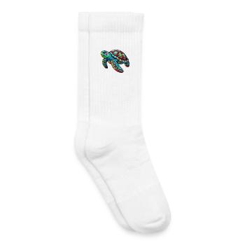 Tortue - Chaussettes de tennis bio enfant - blanc - Droite