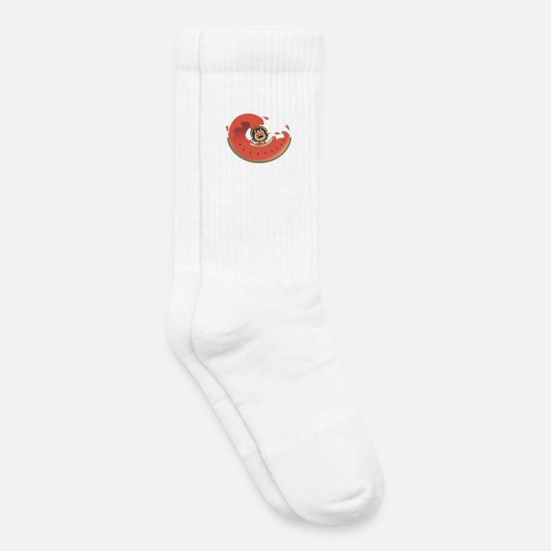 Surfende Wassermelone - Kinder Tennissocken - Weiß