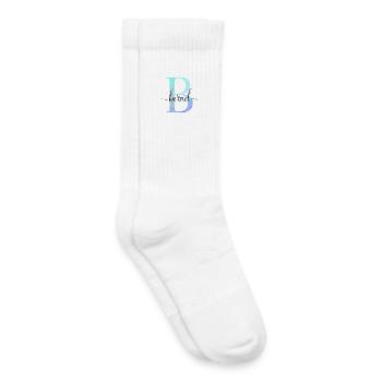 B| Monogram | Name | Bernd | Watercolor - Kids Tennis Socks - white - Right